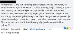 Przykładowe komentarze na temat 3. odcinka The Last of Us