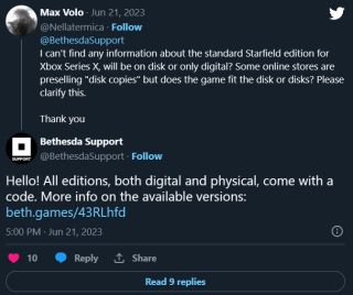 Starfield zrzut ekranu twitter