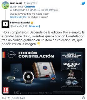 Starfield zrzut ekranu twitter