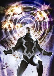 28. Black Bolt - Lider Inhumans. Posiada niewyobrażalną siłę fizyczną, jednak jego największą bronią jest głos – najcichszy szept niszczy miasta, krzyk zaś całe planety. W niektórych komiksach Black Bolt potrafił także manipulować energią i materią, mogąc dowolnie je zmieniać.