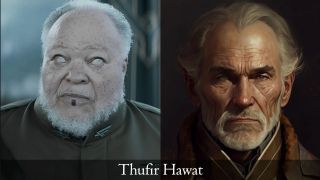 Thufir Hawat w filmie i wg opisu z książki (AI)