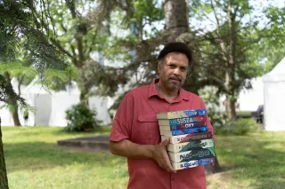 Neal Shusterman podczas wizyty w Polsce