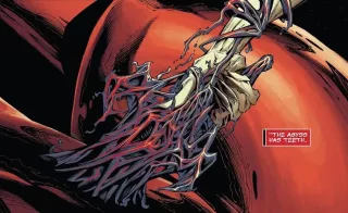 Zanurzając swoją dłoń w jednym z Celestian odradzający się Knull wyciągnął pierwszego proto-symbionta, który przybrał kształt potężnego Czarnego Nekromiecza (ang. All-Black the Necrosword). To właśnie nim Król w Czerni odciął głowę przedstawicielowi wszechpotężnej rasy. Ta sama, odcięta głowa stała się następnie jego więzieniem, na które w ramach odwetu skazali go inni Celestianie.