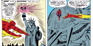 Co ciekawe, to właśnie szczyt Statui Wolności w komiksach był miejscem spotkań Johnny’ego Storma aka Ludzkiej Pochodni ze… Spider-Manem. 