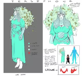 Absolute Wonder Woman - szkice koncepcyjne Zatanny, Hadesa i Persefony