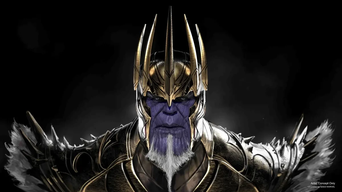 Behold the great King Thanos! He is the one the Avengers will fight in the amusement park.