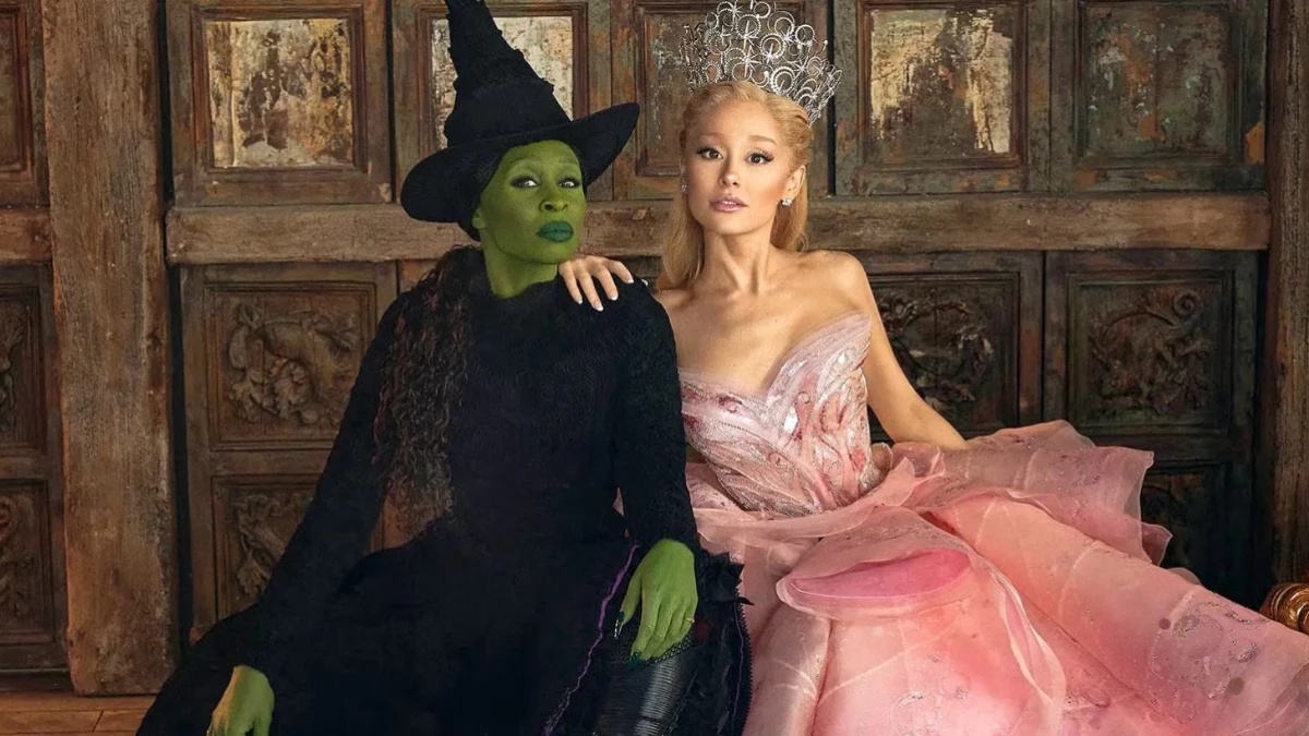 Oficjalny plakat Wicked: Na dobre. Glinda i Elfaba w nowych zjawiskowych strojach