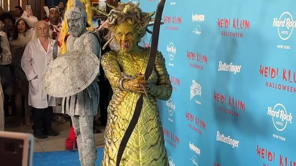Heidi Klum zachwyca jako Meduza. Kostium ma Halloween stworzył charakteryzator Pingwina z Batmana!