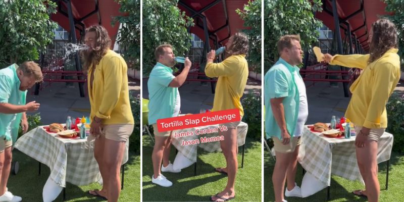 Jason Momoa I James Corden W Tortilla Slap Challenge Video Kto Wygrał 6288