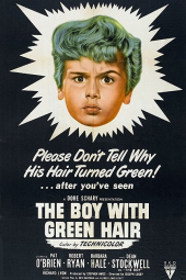 Chłopiec z zielonymi włosami