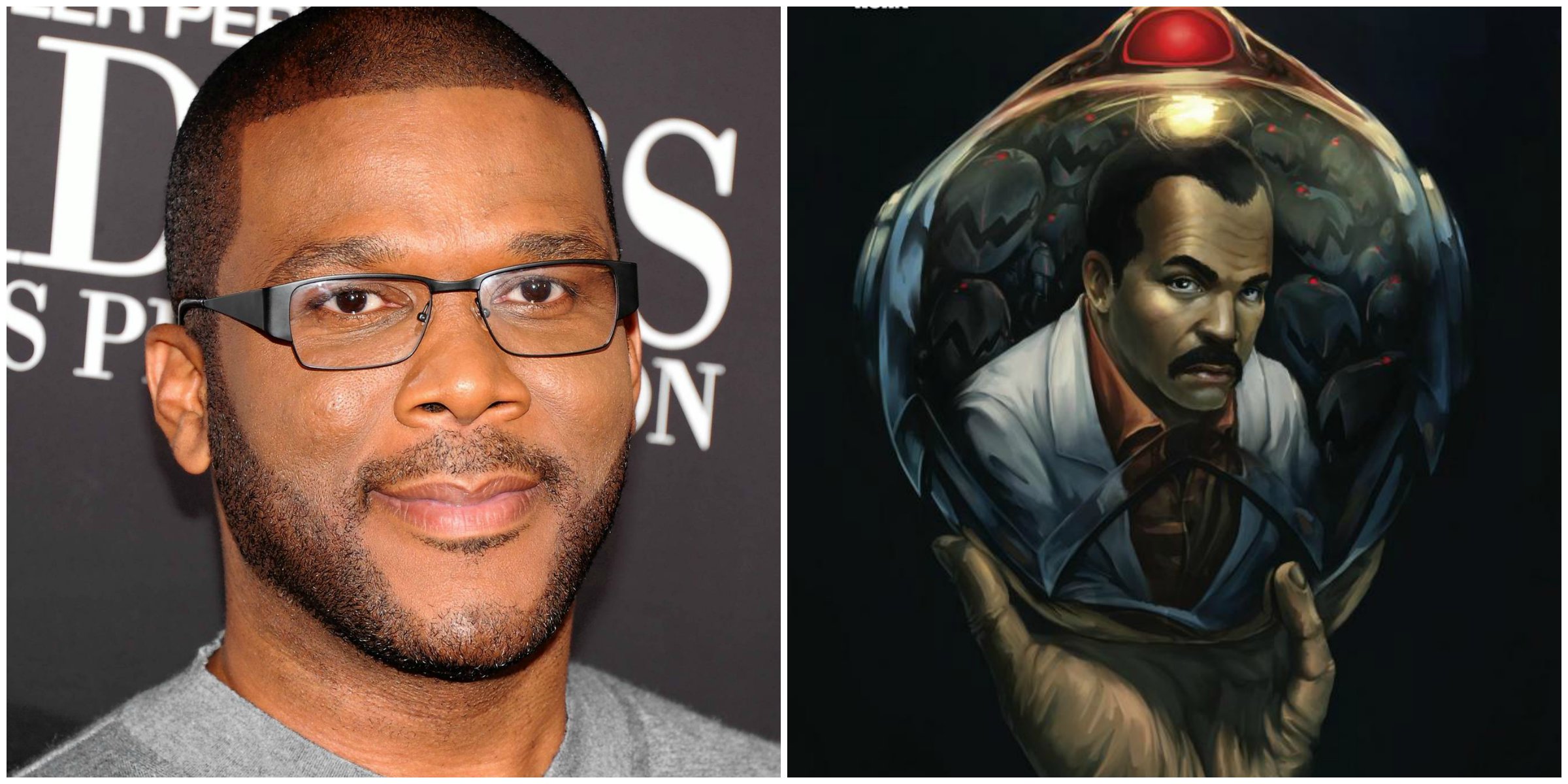     Tyler Perry w roli Baxtera Stockmana w filmie „Wojownicze Żółwie Ninja 2”