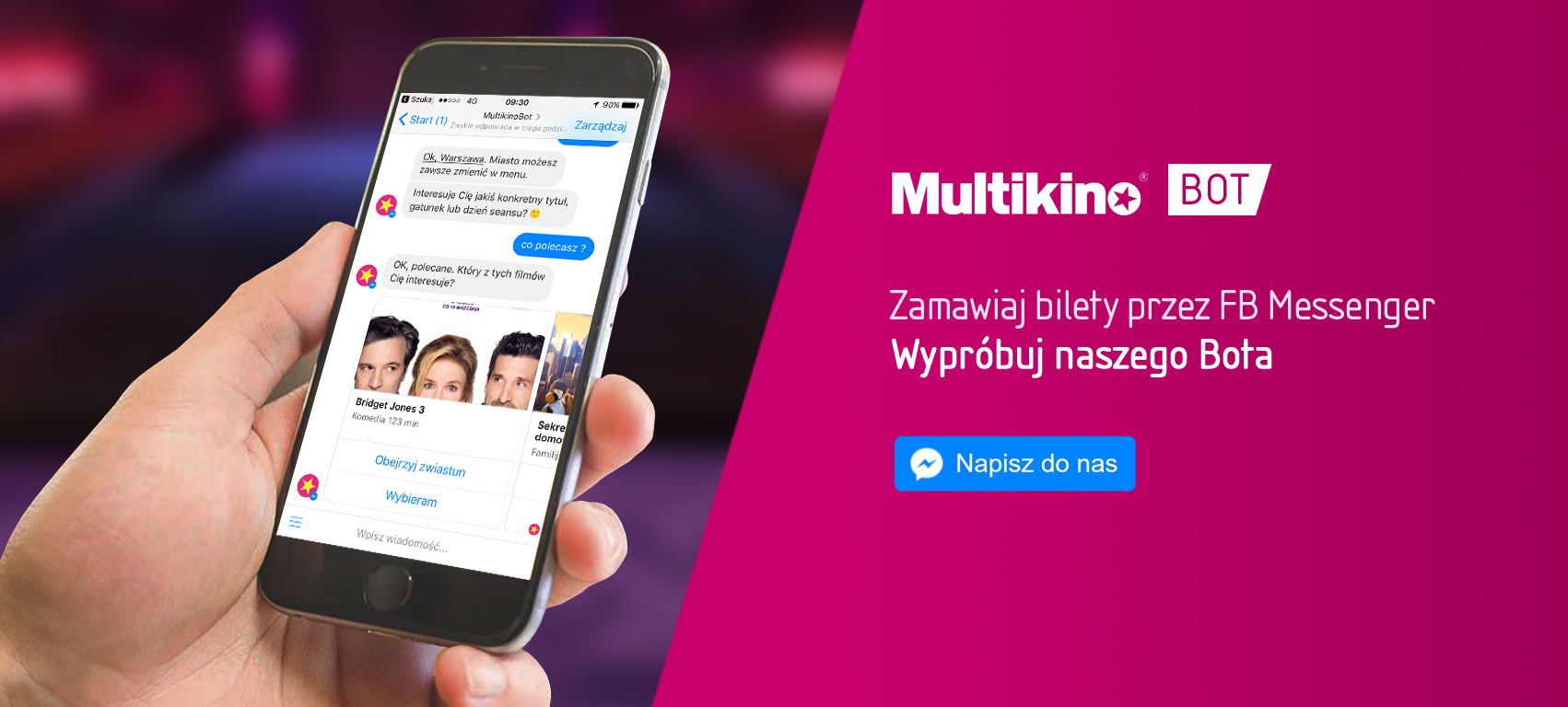     Pierwszy w Europie kinowy chatbot na Facebooku Multikina