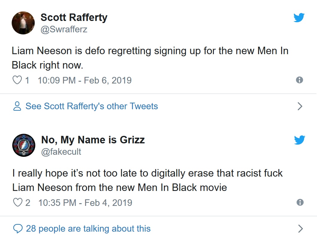Men in Black - Liam Neeson pod ostrzałem