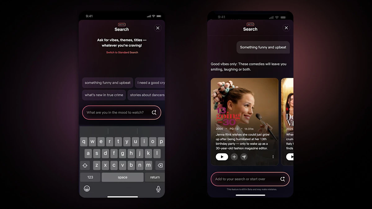 Netflix - nowy wygląd wersji mobilnej