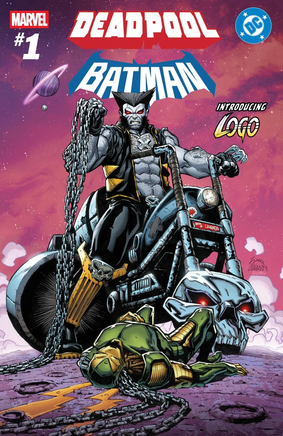 DEADPOOL/BATMAN #1 - okładka z dodruku przedstawiająca Logo