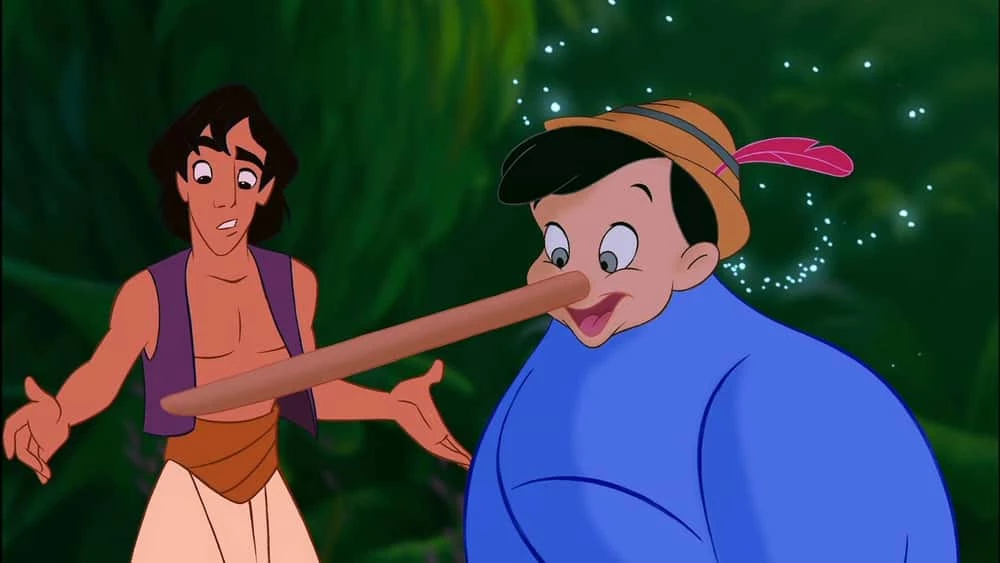 Twarz Pinokio (Pinokio) w filmie Aladyn