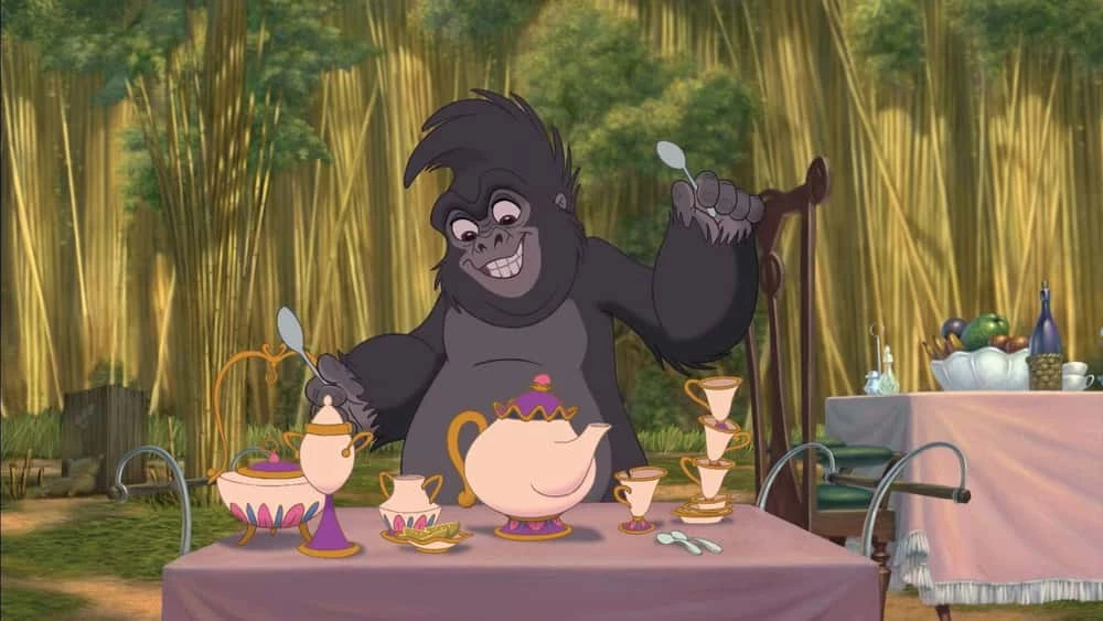 Pani Imbryk i Bryczek (Piękna i Bestia) w filmie Tarzan
