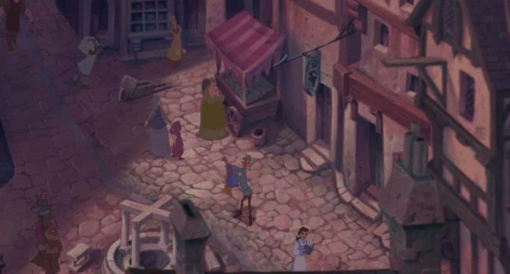 Bella (Piękna i Bestia) oraz latający dywan (Aladyn) w filmie Dzwonnik z Notre Dame