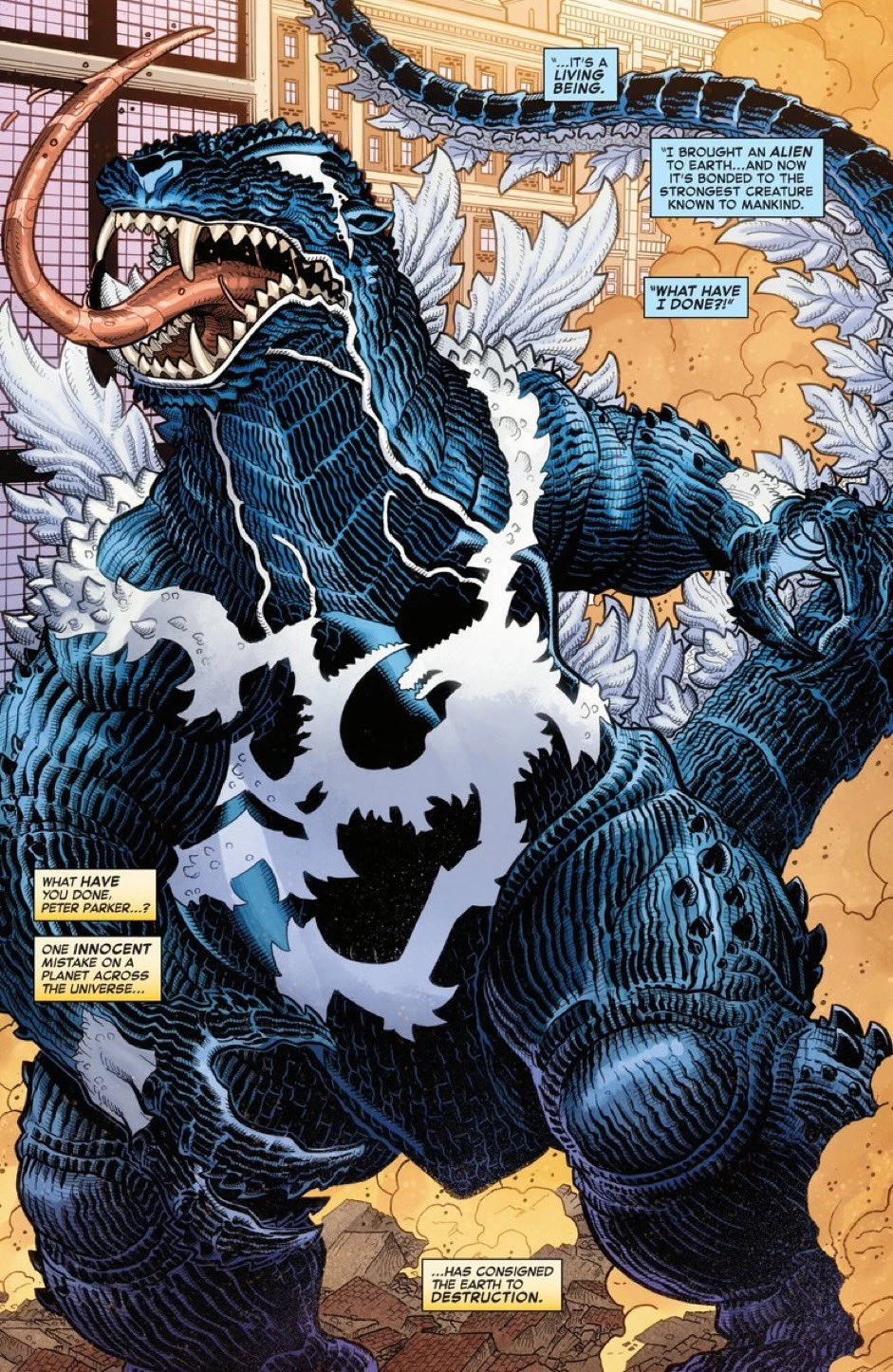 Godzilla Venom – kadr z komiksu Marvela przedstawiający fikcyjnego potwora, będącego połączeniem Venoma i Godzilli