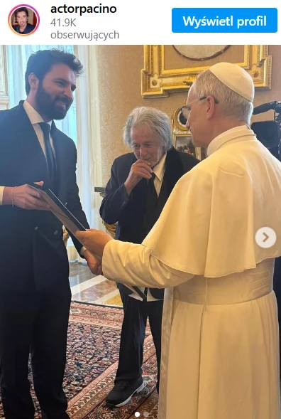 Al Pacino i Andrea Iervolino z papieżem Leonem XIV