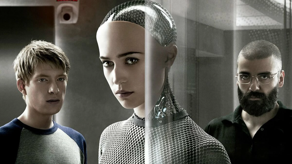 „Ex Machina” (2014) - poruszył temat świadomości maszyn i ich zdolności do manipulacji człowiekiem. Badania nad AI coraz częściej obejmują kwestie etyczne i świadomości maszyn.