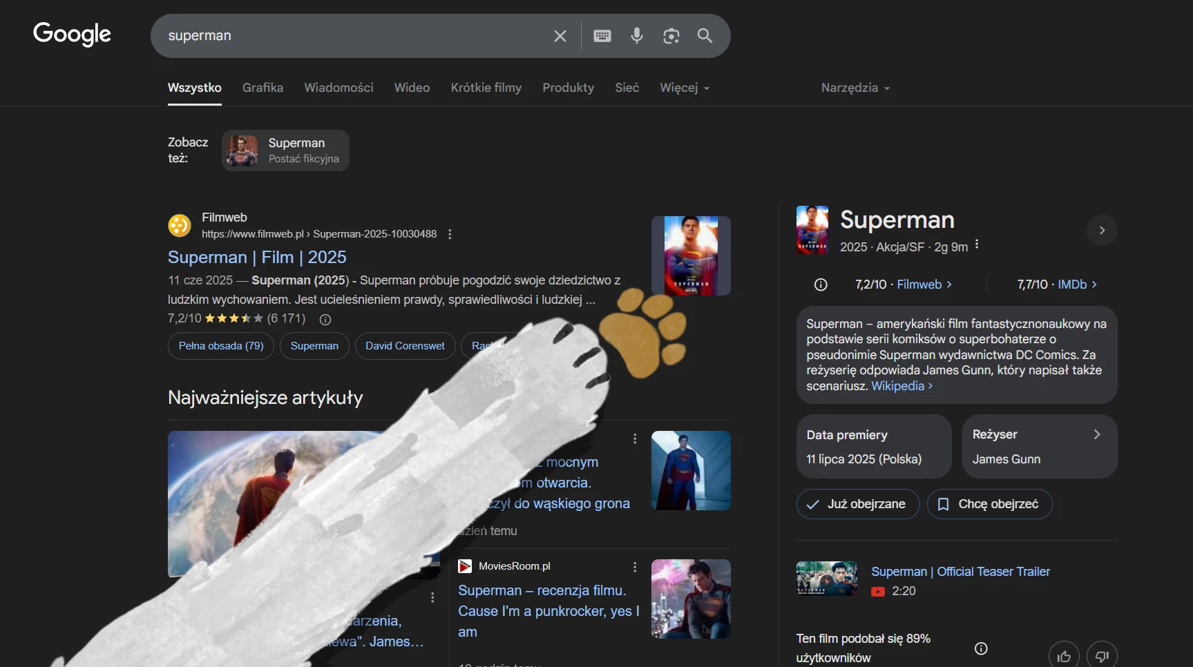 Pies Supermana przejął Google