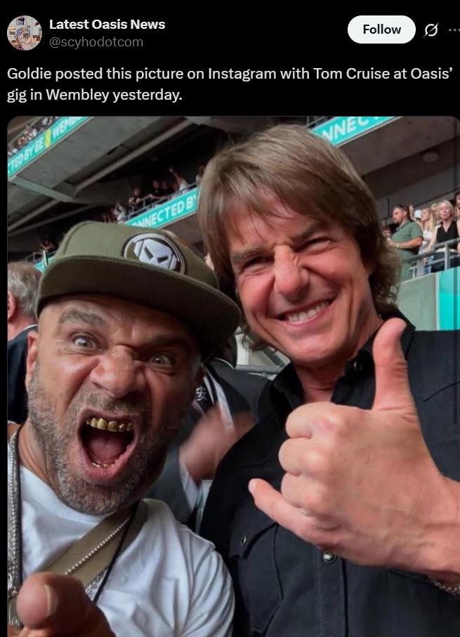 Tom Cruise na zdjęciu z koncertu