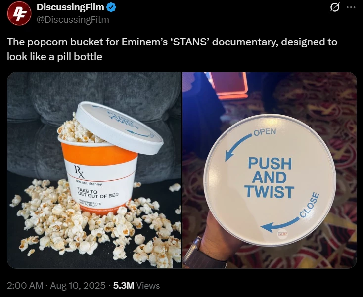 Pudełko na popcorn promujące film o Eminemie