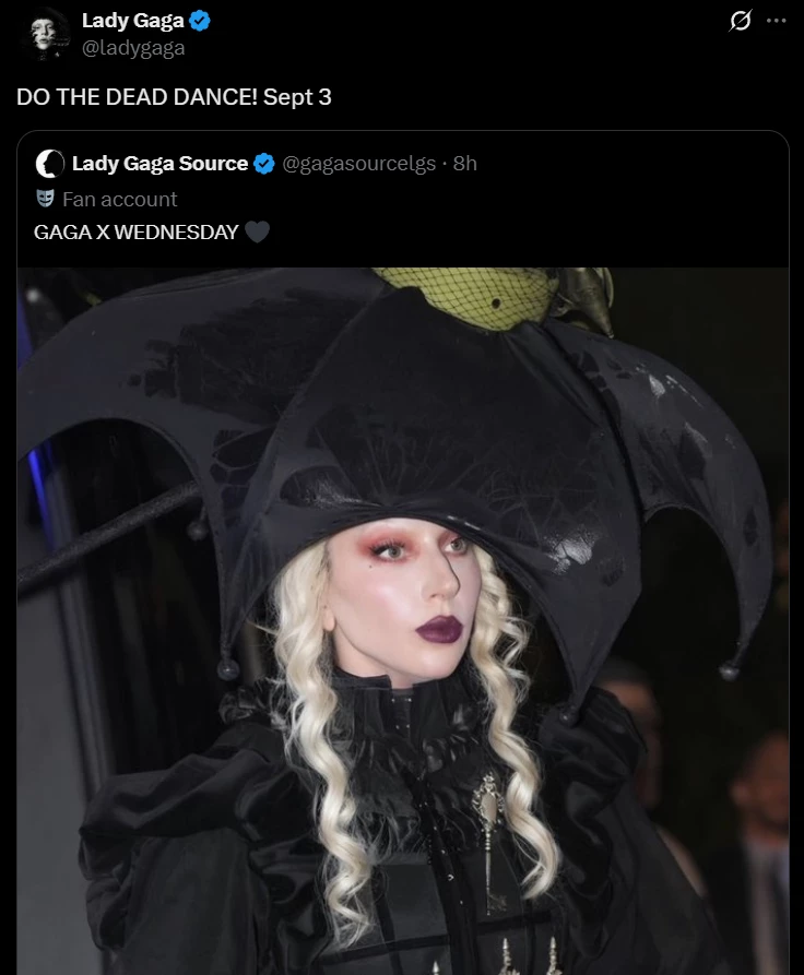 Lady Gaga na gali promującej 2. sezon serialu Wednesday