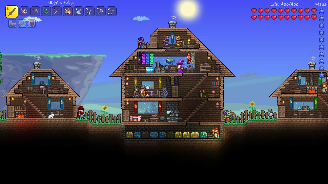 Terraria topikselartowa produkcja, która przez niektórych określana jest mianem "Minecrafta w 2D". Produkcja oferuje mnóstwo zawartości i możliwości dla graczy.