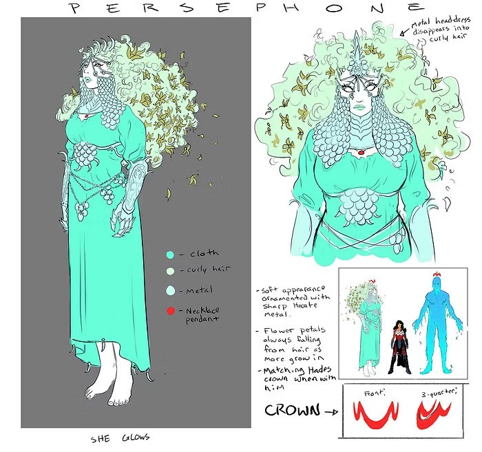 Absolute Wonder Woman - szkice koncepcyjne Zatanny, Hadesa i Persefony