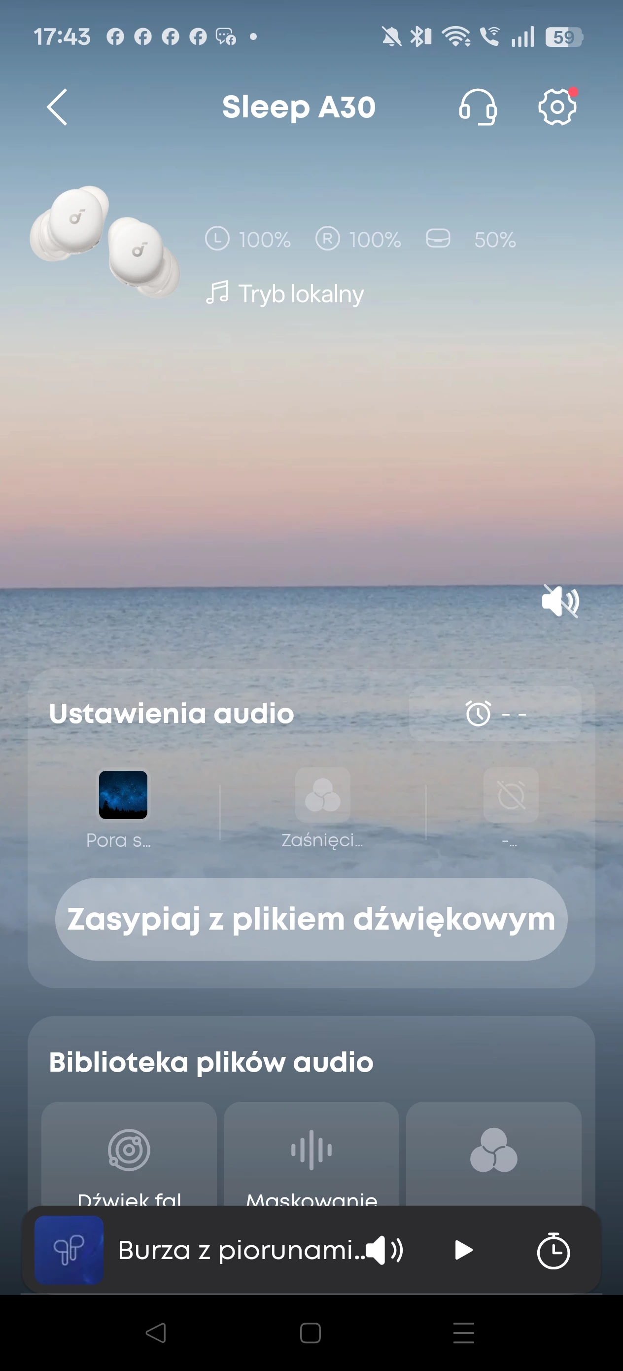 Soundcore Sleep A30 - aplikacja na smartfonie