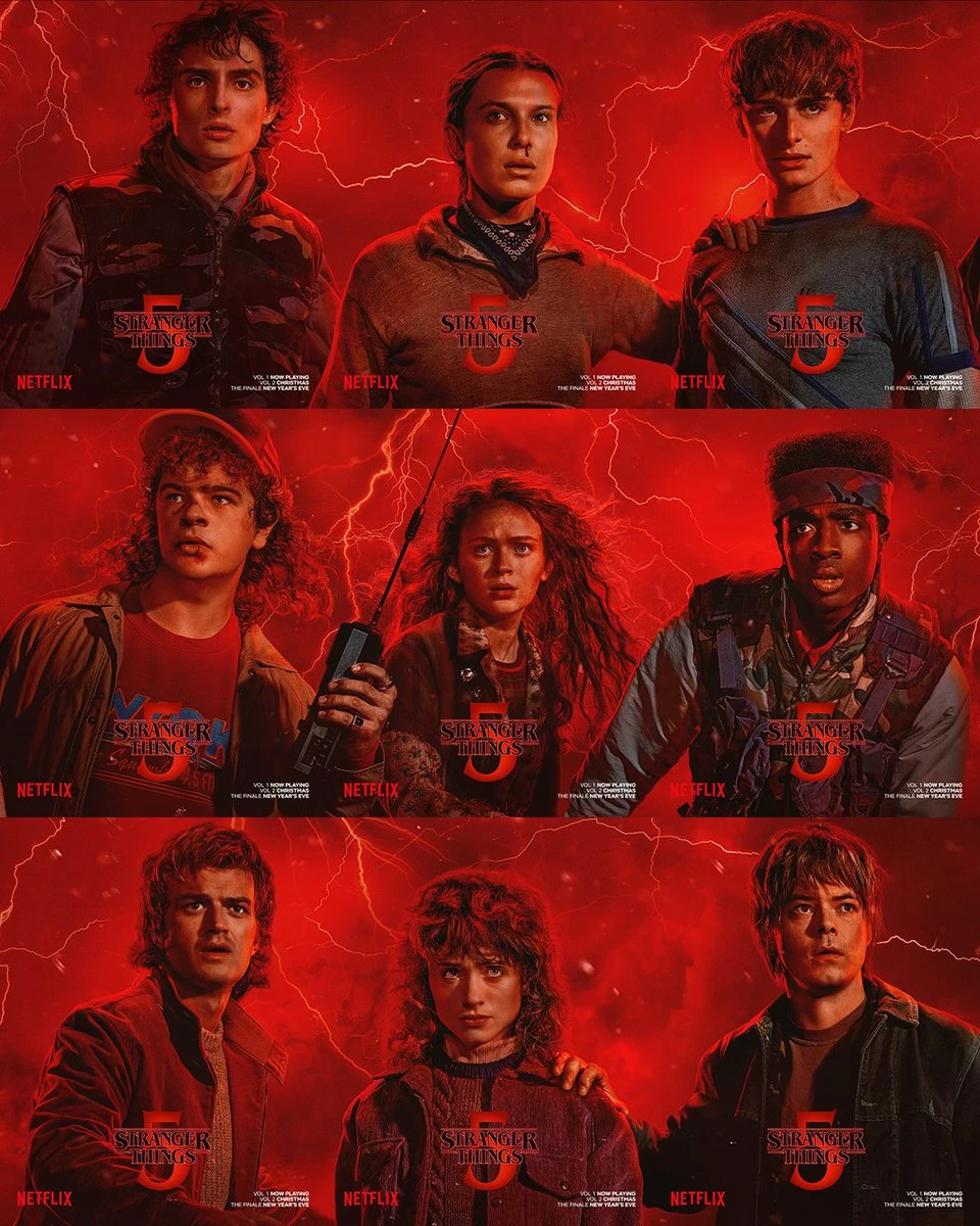 Stranger Things - plakaty z drugiej części 5. sezonu