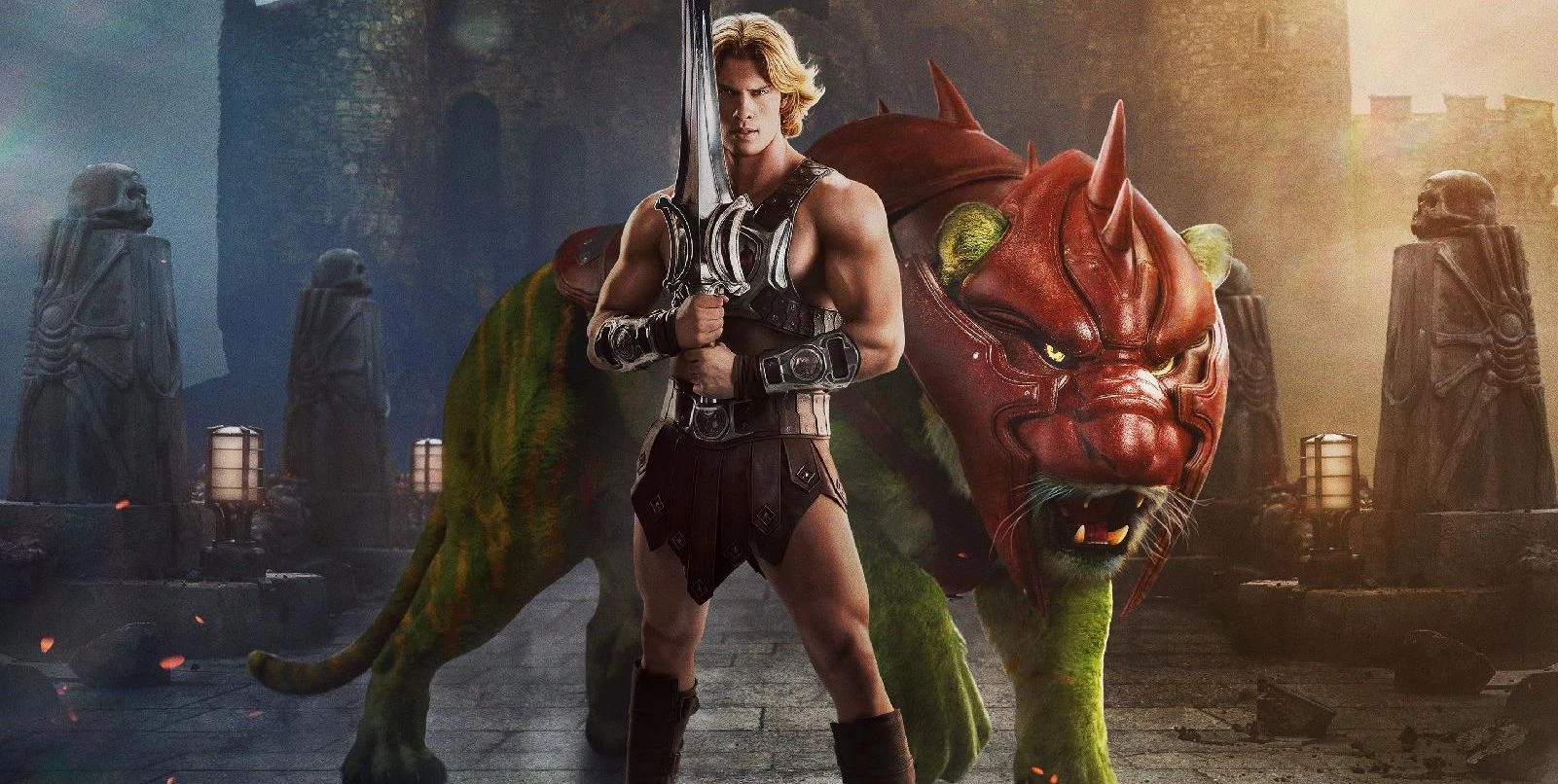 He-Man rusza do bitwy na kocie bojowym. Są nowe plakaty i kubełki na popcorn